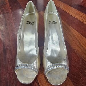 Stuart Weitzman Champage Gold Women's Heels Size 8